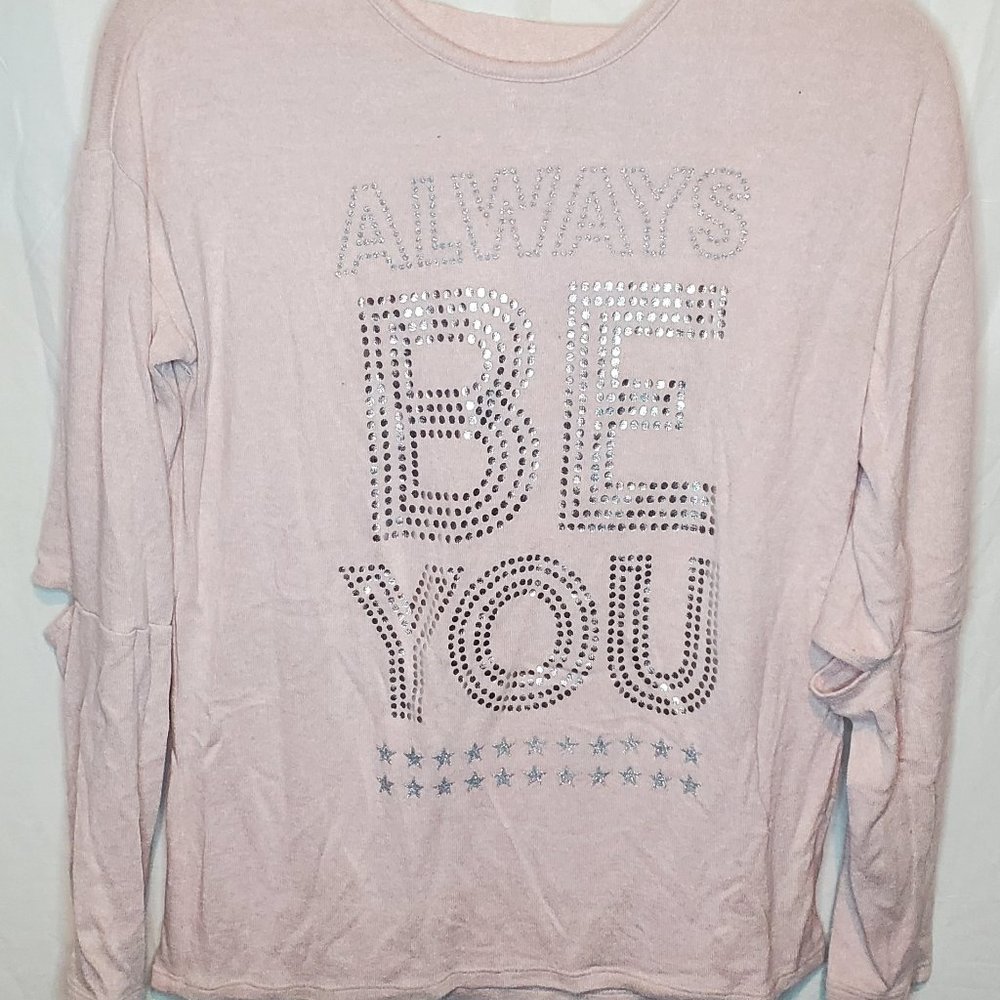 Girls Pink BE YOU Long Sleeve Shirt Top Size XL 14 by Childrens Place